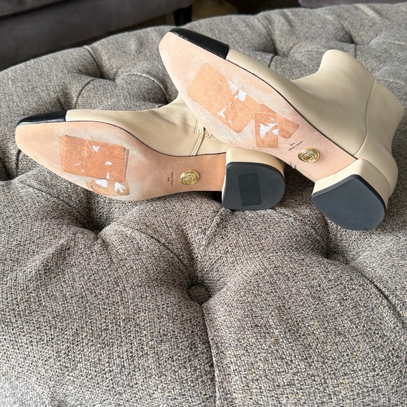 Veronica Beard Two-Tone Ankle Boots in Beige and Black - Cecile Booties - Picture 6 of 8